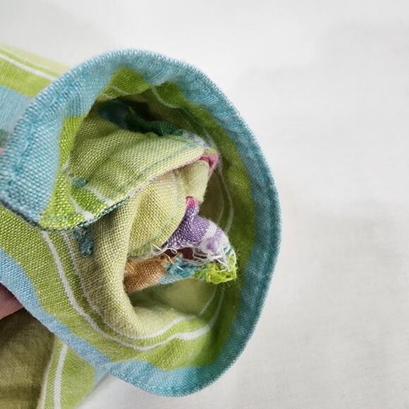 Coldwater Creek Shirt Womens Size XL Linen Button Front Striped Yellow Pastel - Picture 10 of 10